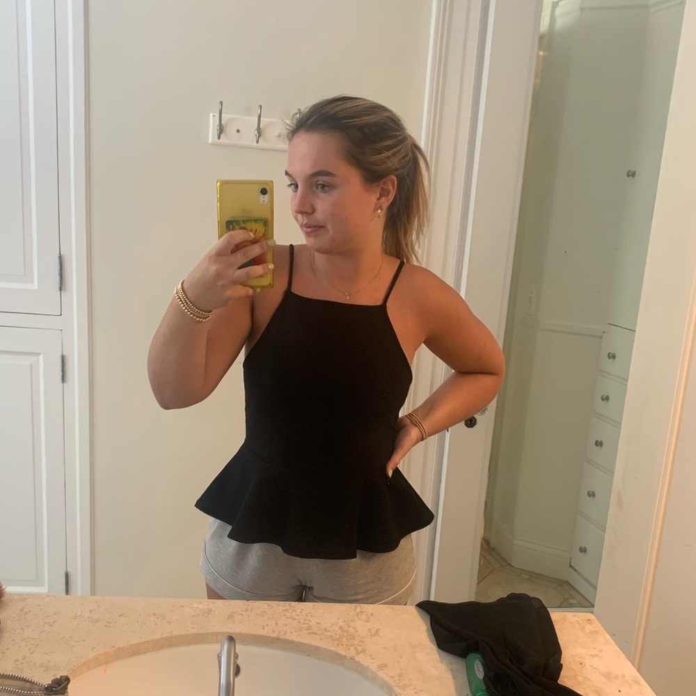 Black peplum tank from Nordstrom. Size small!